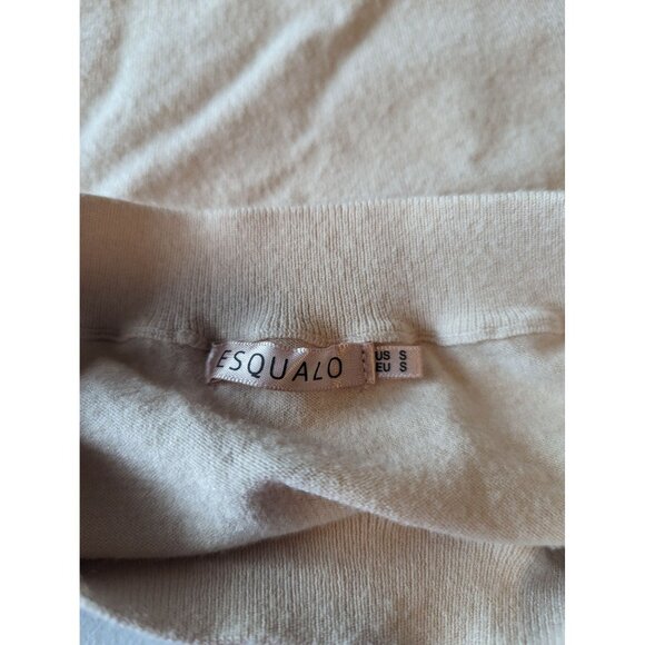 Esqualo Small Boxy Basic Knit Sweater Ivory Classic, minimalist - Picture 4 of 6